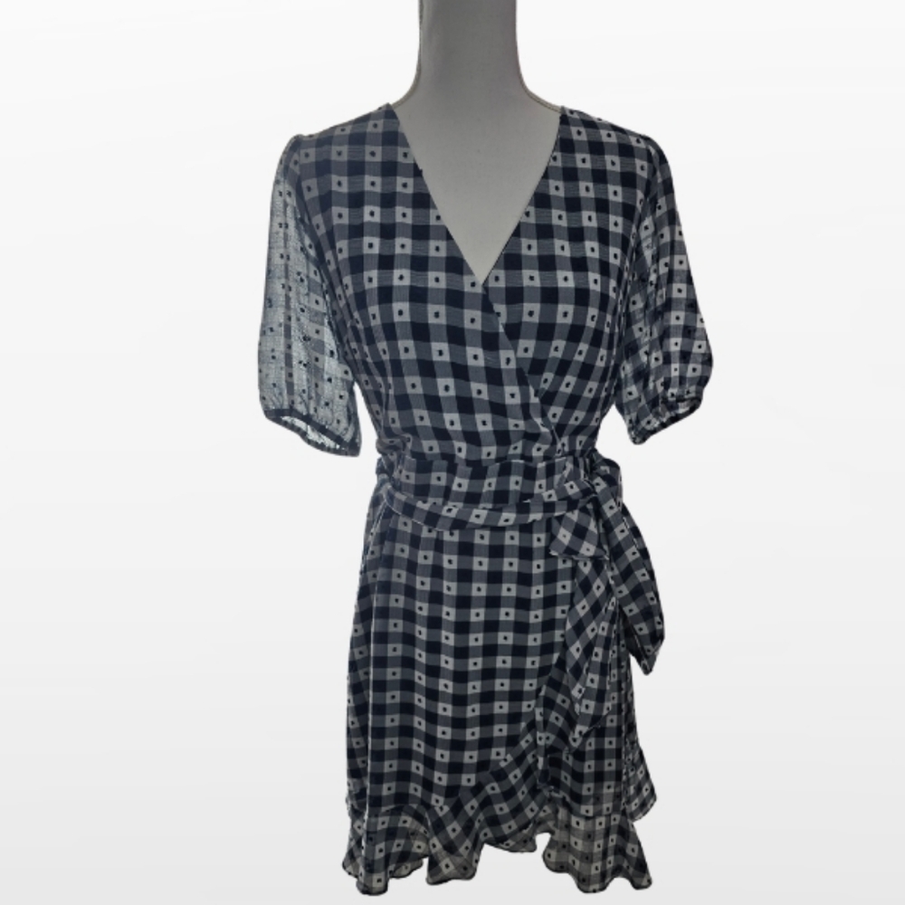 Julia Jordan Black and White Gingham Mini Dress